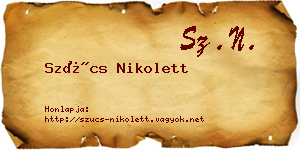 Szűcs Nikolett névjegykártya