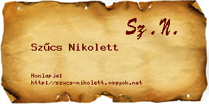 Szűcs Nikolett névjegykártya